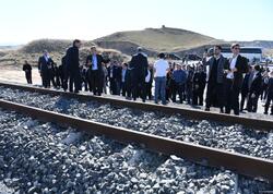 Səfirliklərin, beynəlxalq təşkilatların rəhbər şəxsləri Həkəri dəmir yolu stansiyasına baxış keçiriblər - VİDEO - FOTO