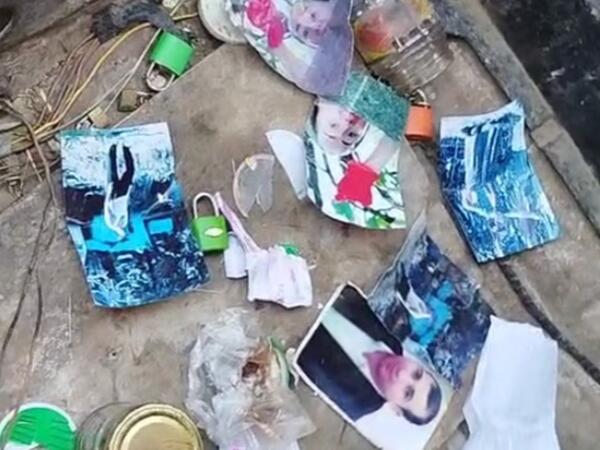 Qazaxda qəbiristanlıqda qəribə hadisə – məzarın yanında cadu tapıldı - <span class="color_red">VİDEO - FOTO</span>