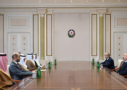 Prezident Ərəb Koordinasiya Qrupuna daxil olan üzv qurumların rəhbər şəxslərindən ibarət nümayəndə heyətini qəbul edib - FOTO