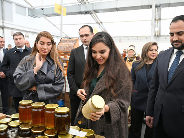 Leyla və Arzu Əliyevalar arıçılıq məhsullarının sərgi-satış yarmarkasını ziyarət ediblər - <span class="color_red">FOTO</span>