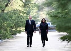 Prezident və birinci xanım Mehriban Əliyeva Ulu Öndər Heydər Əliyevin məzarını ziyarət ediblər