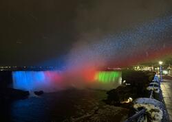 Niaqara şəlaləsi Azərbaycan bayrağının rənglərində! - <span class="color_red">FOTO</span>