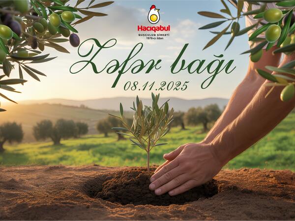 Hacıqabul Quşçuluq Şirkətinin ərazisində Zəfər Bağı salınıb - FOTO