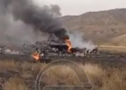 Təyyarənin qəzaya düşdüyü yerdən görüntülər - <span class="color_red">VİDEO</span>