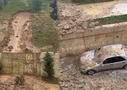 Bakıda torpaq sürüşdü, maşının üstünə töküldü - VİDEO