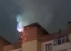 Hövsanda bina yandı - <span class="color_red">VİDEO</span>