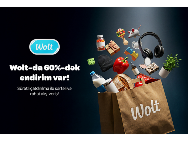 Wolt-dan 60%-dək Endirimlə Black Friday-də Daha Sərfəli və Sürətli alış-veriş edin - Sizin üçün Hər Şey Wolt-da!