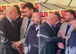 Şəhid dəfnində ön sırada dayanmaq üçün deputatlar dava etdi - VİDEO