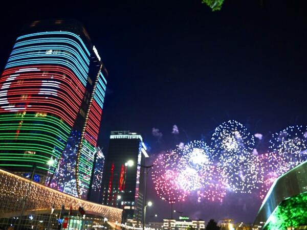 Daşkənddə dövlət başçılarının şərəfinə atəşfəşanlıq olub - <span class="color_red">FOTO</span>