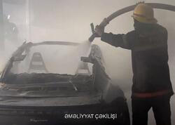 Bakıda təmir sexində yanğın - &quot;Porsche&quot; yandı