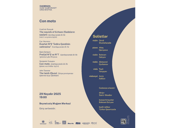 Beyəlxalq Muğam Mərkəzində “Con moto” adlı növbəti konsertini keçirəcək