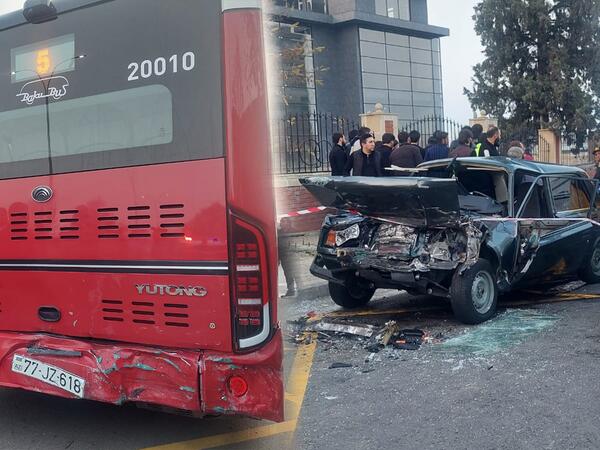 Gəncədə avtobus qəzası - Ölən və yaralanan var - FOTO