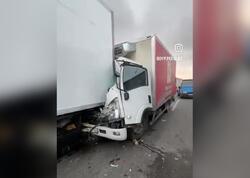 Bakıda iki yük maşını toqquşdu - <span class="color_red">VİDEO</span>