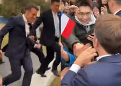 Makron onlarla görüşə qaça-qaça getdi - VİDEO