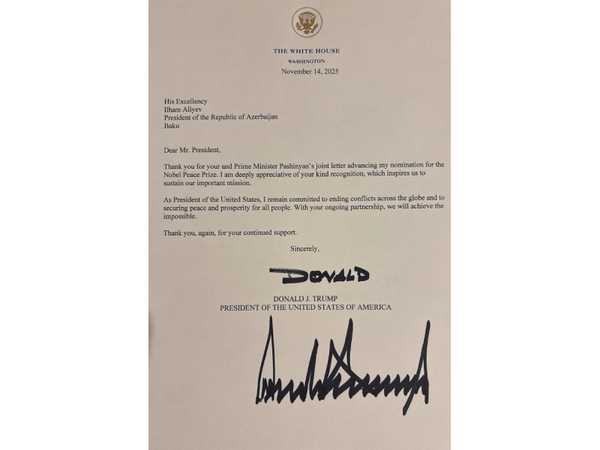 Donald Tramp İlham Əliyevə təşəkkür etdi