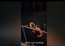 Ağ Şəhərdə dənizdə batan şəxs xilas edildi - <span class="color_red">VİDEO</span>