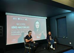 Məşhur iranlı aktrisası və rejissoru Niki Kərimi Bakıda gənc rejissorlarla təcrübəsini bölüşüb - FOTO