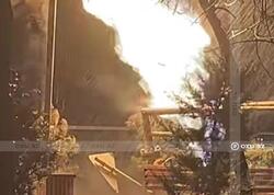 Bakıda iki avtomobil toqquşdu - Yanğın başladı - <span class="color_red">FOTO</span>