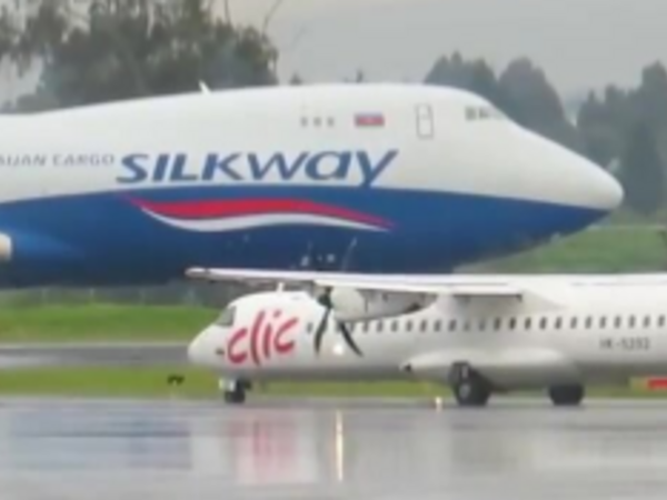 Silk Way West Airlines-ə məxsus Boeing 747-8F ilk dəfə Kolumbiyaya eniş edib - <span class="color_red">VİDEO</span>