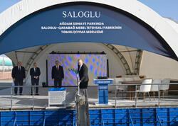 Prezident Ağdam Sənaye Parkında “Saloğlu Qarabağ” MMC-nin istehsal müəssisəsinin təməlini qoyub - FOTO
