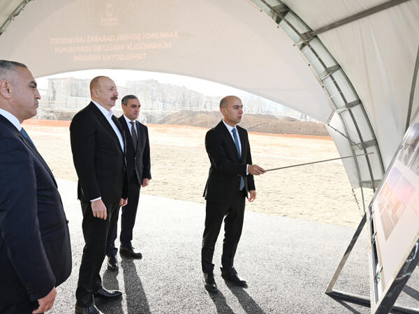 Prezident Xankəndidə Qarabağ Universitetinin Mühəndislik fakültəsinin binasının təməlini qoyub