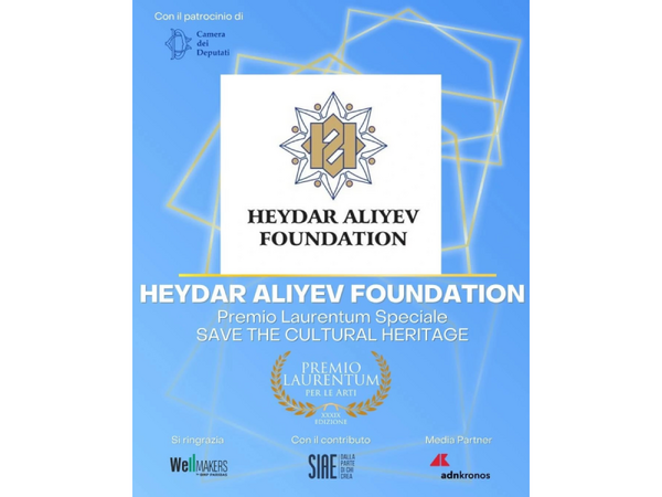 Heydər Əliyev Fondu İtaliyanın Laurentum mükafatı ilə təltif olunub - <span class="color_red">FOTO</span>
