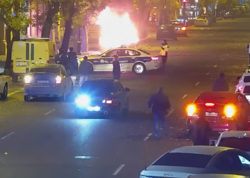 Səbaildə avtomobildə baş verən yanğının görüntüləri - <span class="color_red">VİDEO</span>