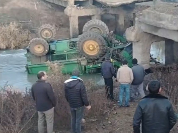 Körpü uçdu, kanala düşən kombayn sürücüsü öldü - <span class="color_red">FOTO</span>