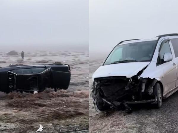 Buzlu yol zəncirvari qəzaya səbəb oldu - <span class="color_red">VİDEO</span>