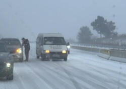 Bakı-Şamaxı yolunda hərəkət çətinləşdi - <span class="color_red">VİDEO</span>