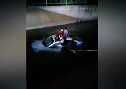 Beyləqanda maşın kanala düşdü - 4 nəfər... - <span class="color_red">VİDEO</span>