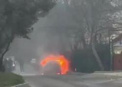 Binəqədidə avtomobil yandı – <span class="color_red">VİDEO</span>