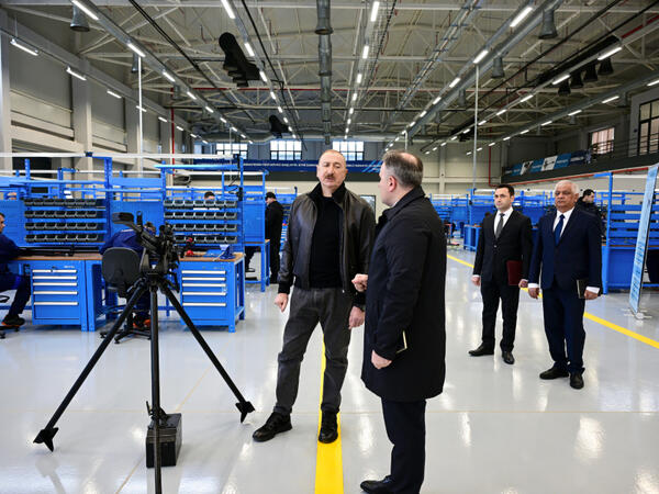 Prezident Tərtər elektromexanika zavodunun yenidənqurmadan sonra açılışında iştirak edib - FOTO
