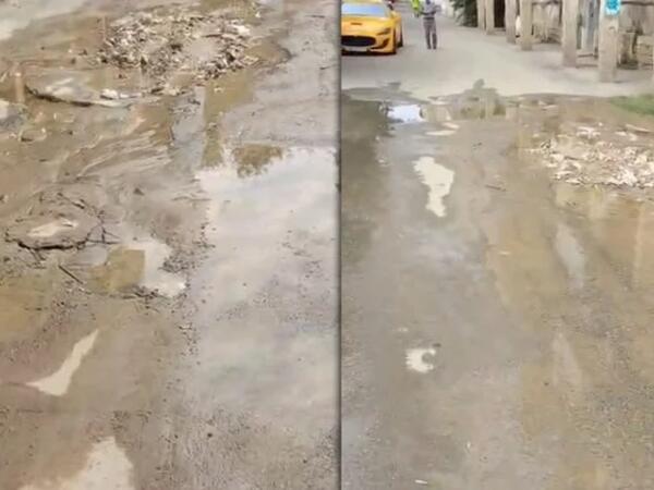 Bakının mərkəzində su borusu partladı - Ərazilər su altında qaldı