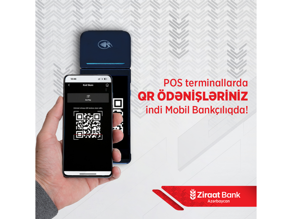 Ziraat Bank Azərbaycan mobil tətbiqində QR-kod ilə ödəniş imkanını istifadəyə verdi