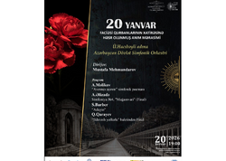 Filarmoniyada 20 Yanvar faciəsi qurbanlarının əziz xatirəsinə həsr olunmuş anım mərasimi keçiriləcək