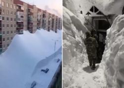 Buz dövrünü xatırladan görüntülər: qar 4-cü mərtəbəyə çatdı - <span class="color_red">FOTO</span>