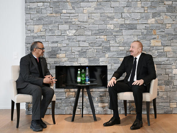 İlham Əliyevin Davosda Ümumdünya Səhiyyə Təşkilatının Baş direktoru ilə görüşü olub - <span class="color_red">FOTO</span>