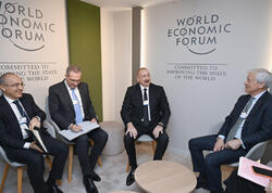 Prezident Davosda “J.P. Morgan” şirkətinin sədri və baş icraçı direktoru ilə görüşüb - FOTO