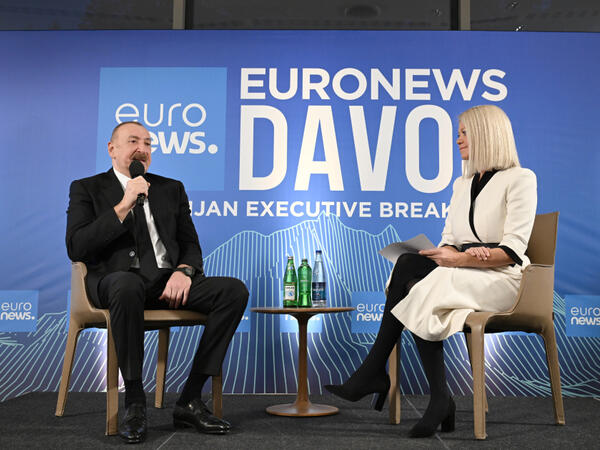 Prezident Davosda “Euronews” televiziyasına müsahibə verib - FOTO
