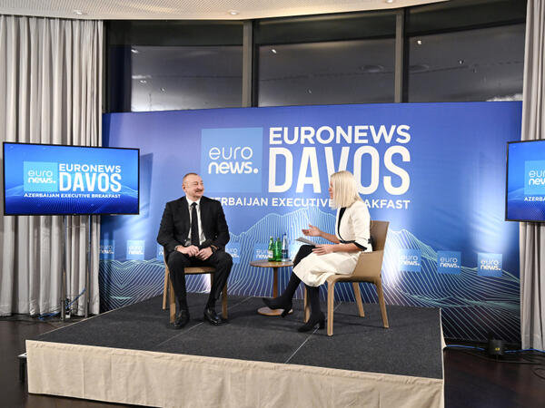 Prezident Davosda “Euronews” televiziyasına müsahibə verib - FOTO