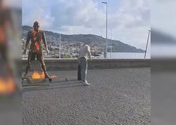 Ronaldonun heykəlini yandırdılar - <span class="color_red">VİDEO</span>