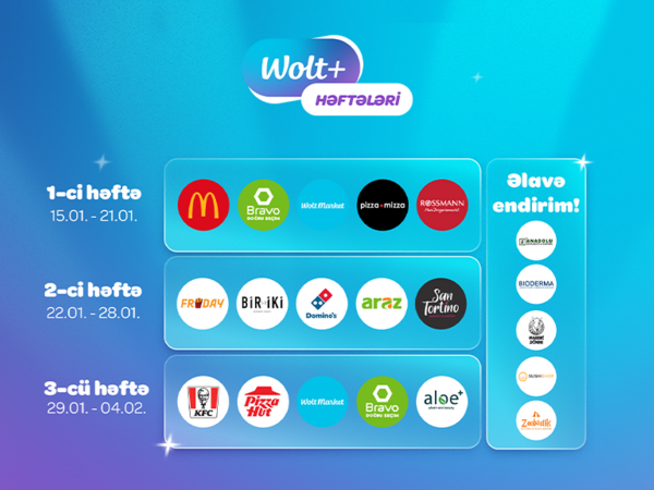Wolt Azərbaycanda Wolt+ Həftələri kampaniyasını start verir və üzvlərə xüsusi endirimlər və təkliflər təqdim edir