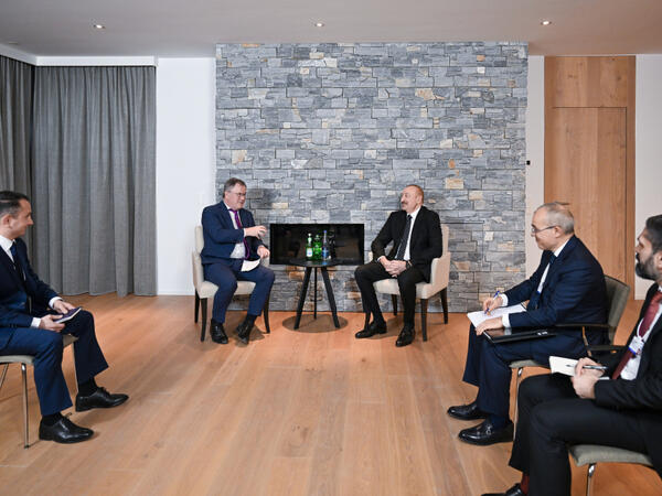 İlham Əliyev Davosda “Vitol” şirkətinin baş icraçı direktoru ilə görüşüb