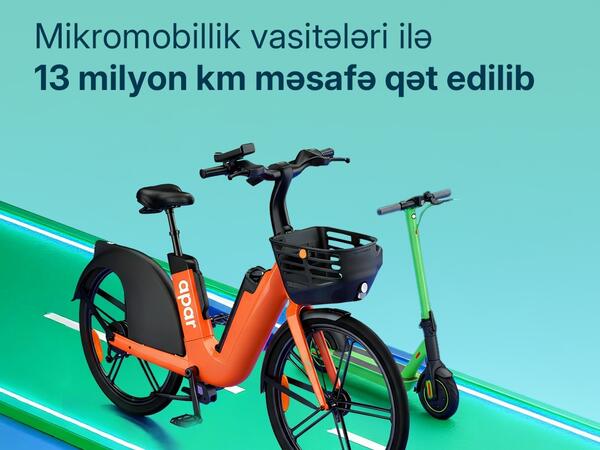 Mikromobillik vasitələri ilə 13 milyon kilometr məsafə qət edilib