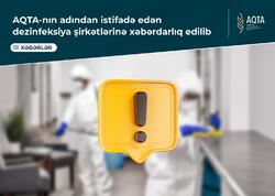 AQTA-nın adından istifadə edən dezinfeksiya şirkətlərinə xəbərdarlıq edilib