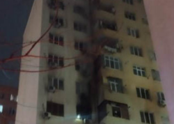 Abşeronda bina yanır - <span class="color_red">VİDEO - FOTO</span>