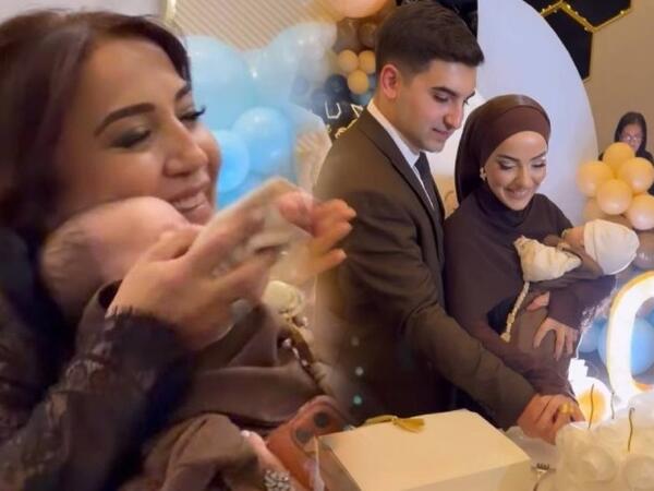 40 günlük nəvəsinə məclis etdi