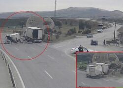 Yük avtomobili yol kənarında dayanan maşına çırpıldı - <span class="color_red">ANBAAN VİDEO</span>