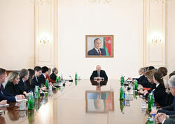Prezident İlham Əliyev ABŞ Ticarət Palatasının nümayəndə heyətini qəbul edib - <span class="color_red">FOTO</span>
